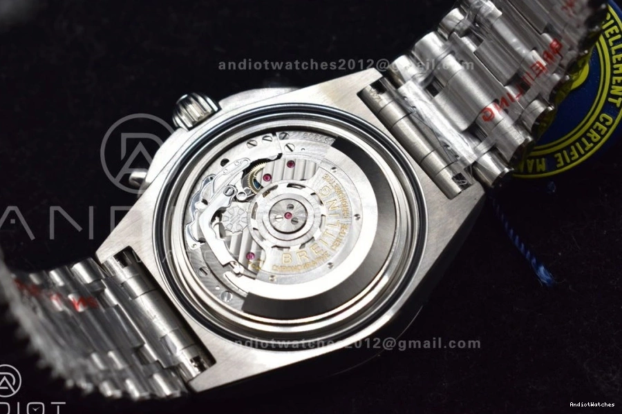 A 42mm Chronomat BLSF Best SS 538 B01 Edition Black Dial on Breathable 1:1 Bracelet SS 0127